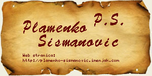 Plamenko Šišmanović vizit kartica